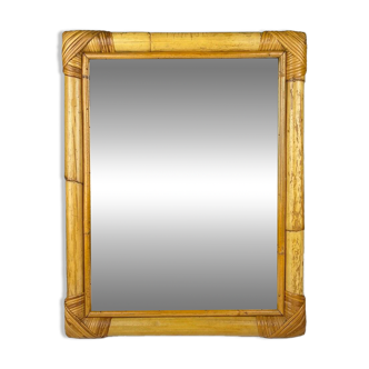 Mid-century bamboo wall mirror, Italy, 1960s