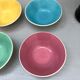 4 Digoin cups France the Francorussian green yellow blue pink dessert