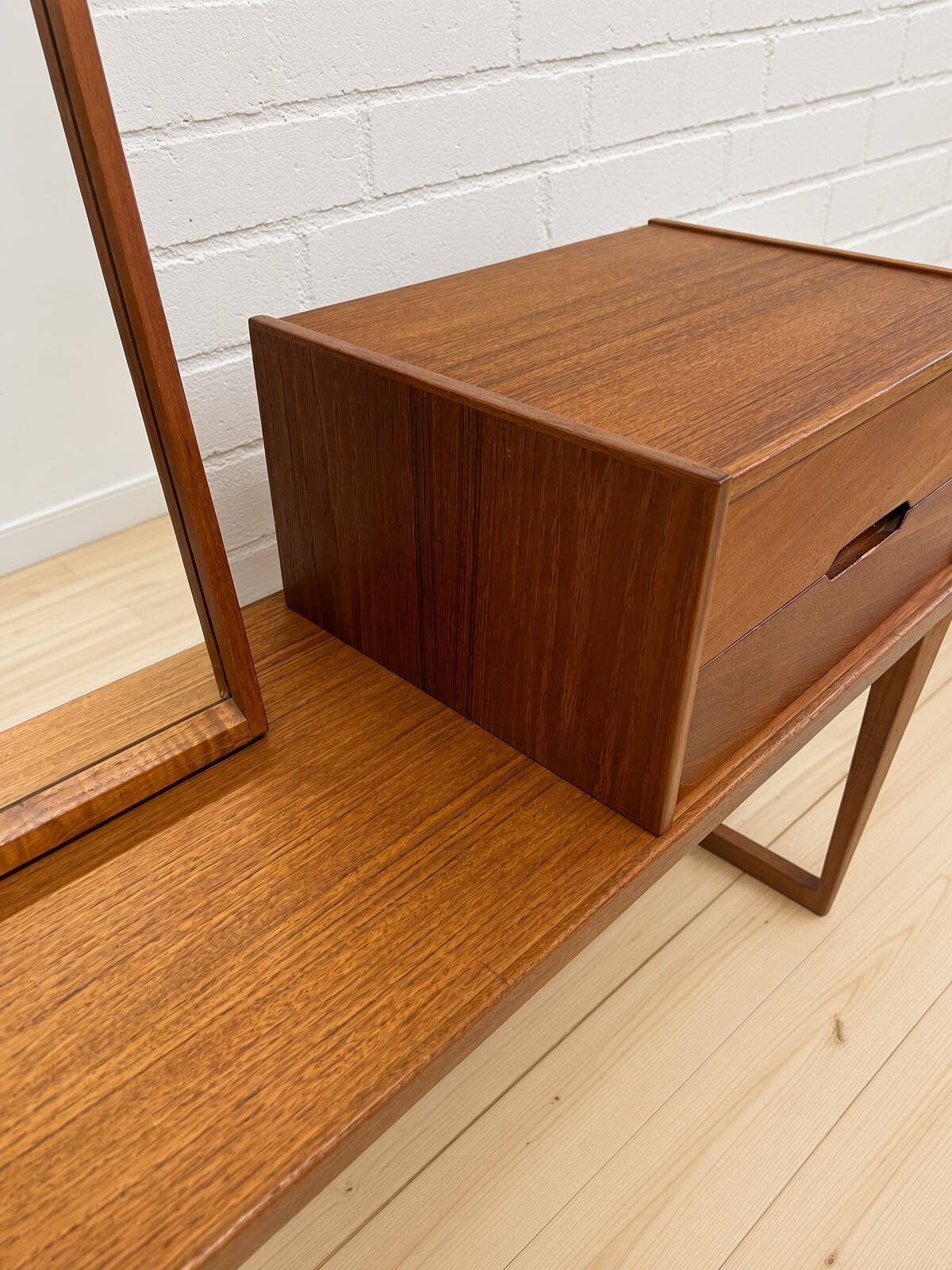Bench and Mirror in Teak by Kai Kristiansen for Aksel Kjersgaard, 1960s