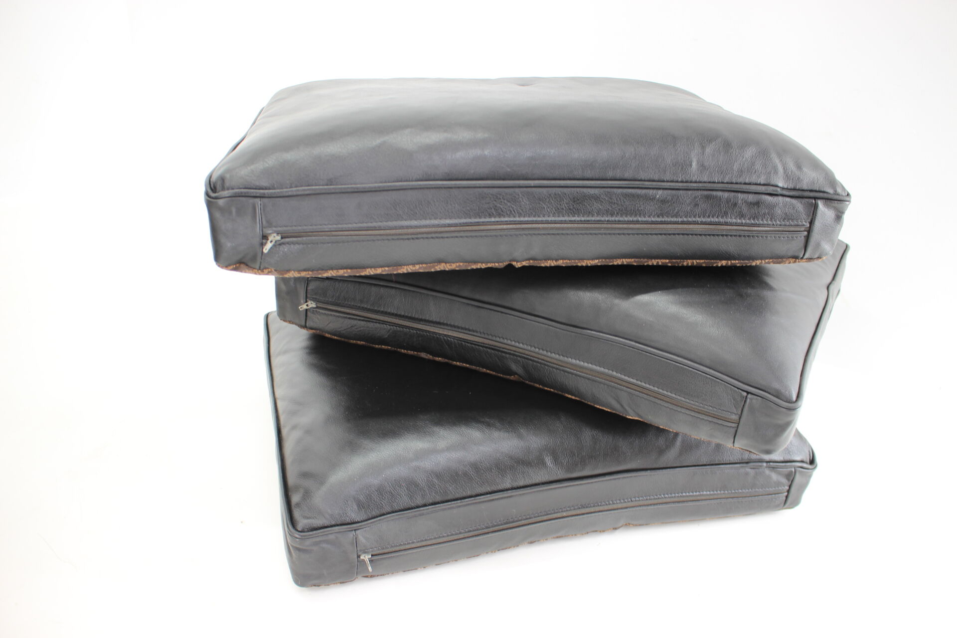 1980s Black Leather 3-Seater Sofa by Stouby, Denmark