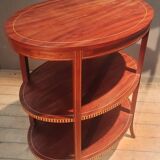 Oval gueridon with 3 trays