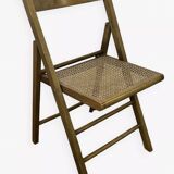Vintage wooden and cane folding chair