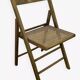 Chaise pliante en bois et cannage vintage