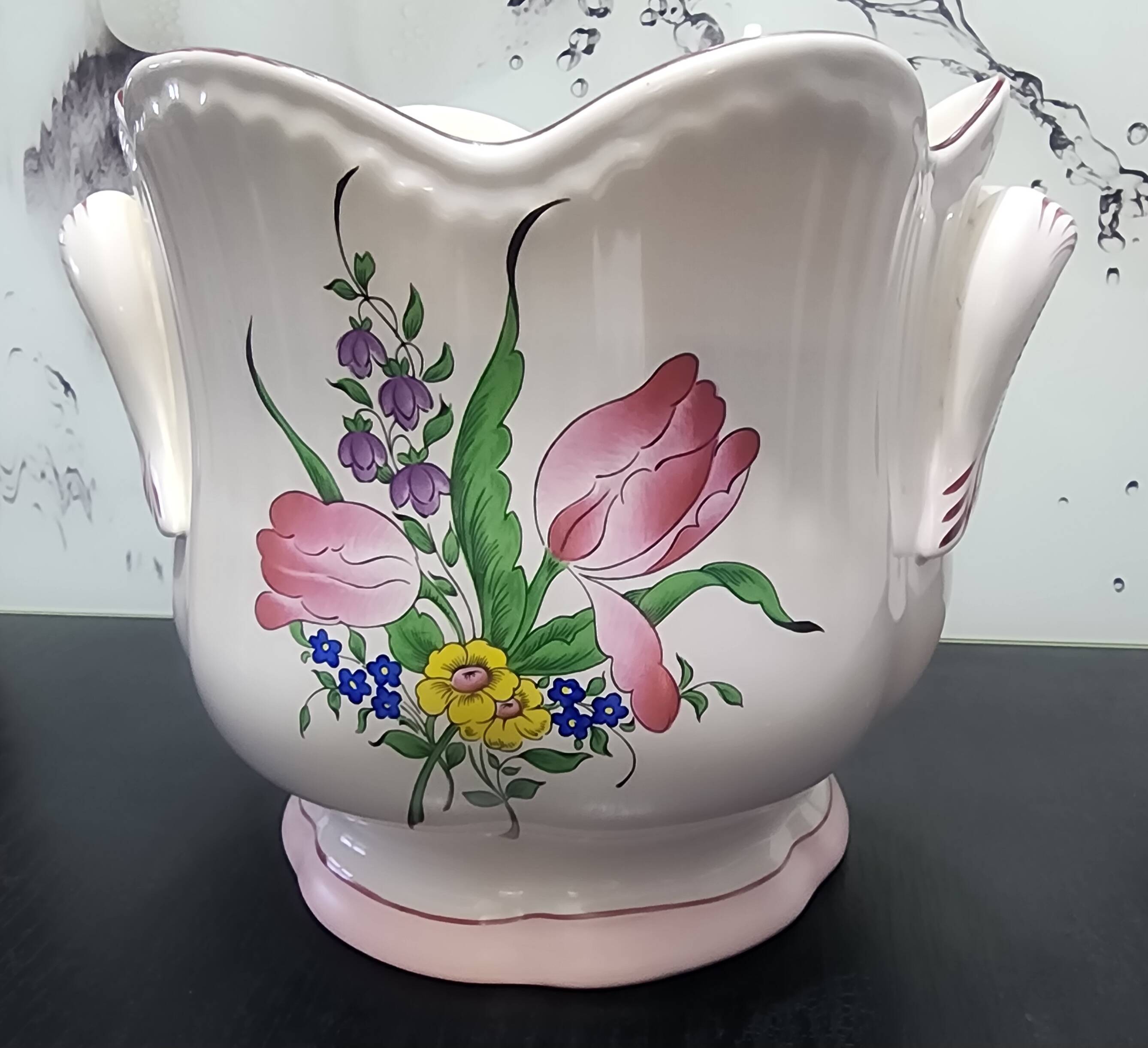 vintage cache-pot Lunéville K&G France flower decor