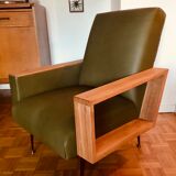 Vintage leather chair olive green