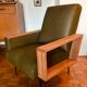Vintage leather chair olive green