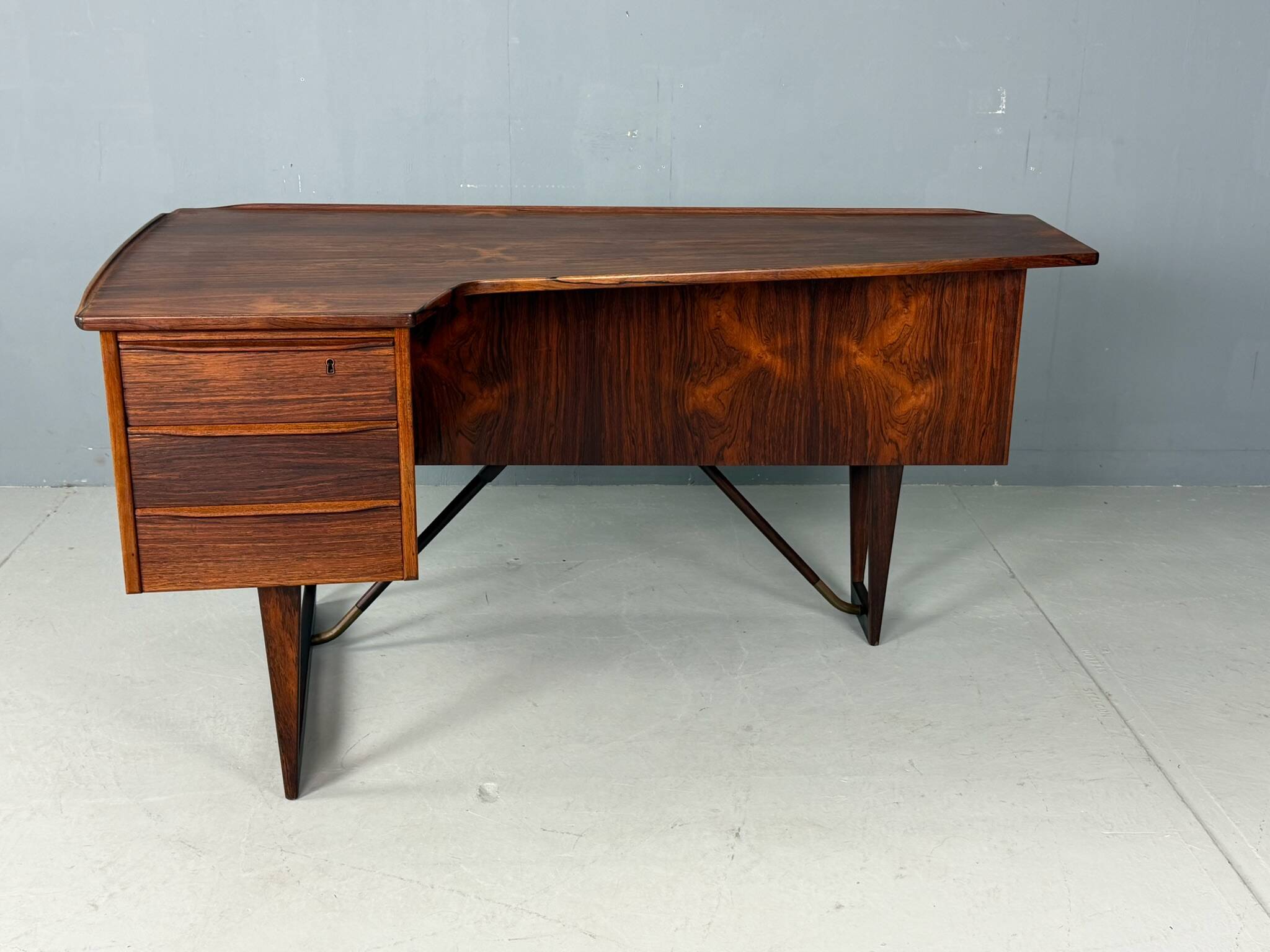 1960s Peter Løvig Nielsen 'Boomerang' Desk Hedensted Møbelfabrik
