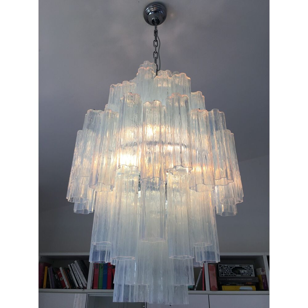 Opalino “tronchi” murano glass chandelier-5l