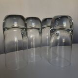 Set of 4 XXL solid glass tumblers in semi-crystal Scandinavian style