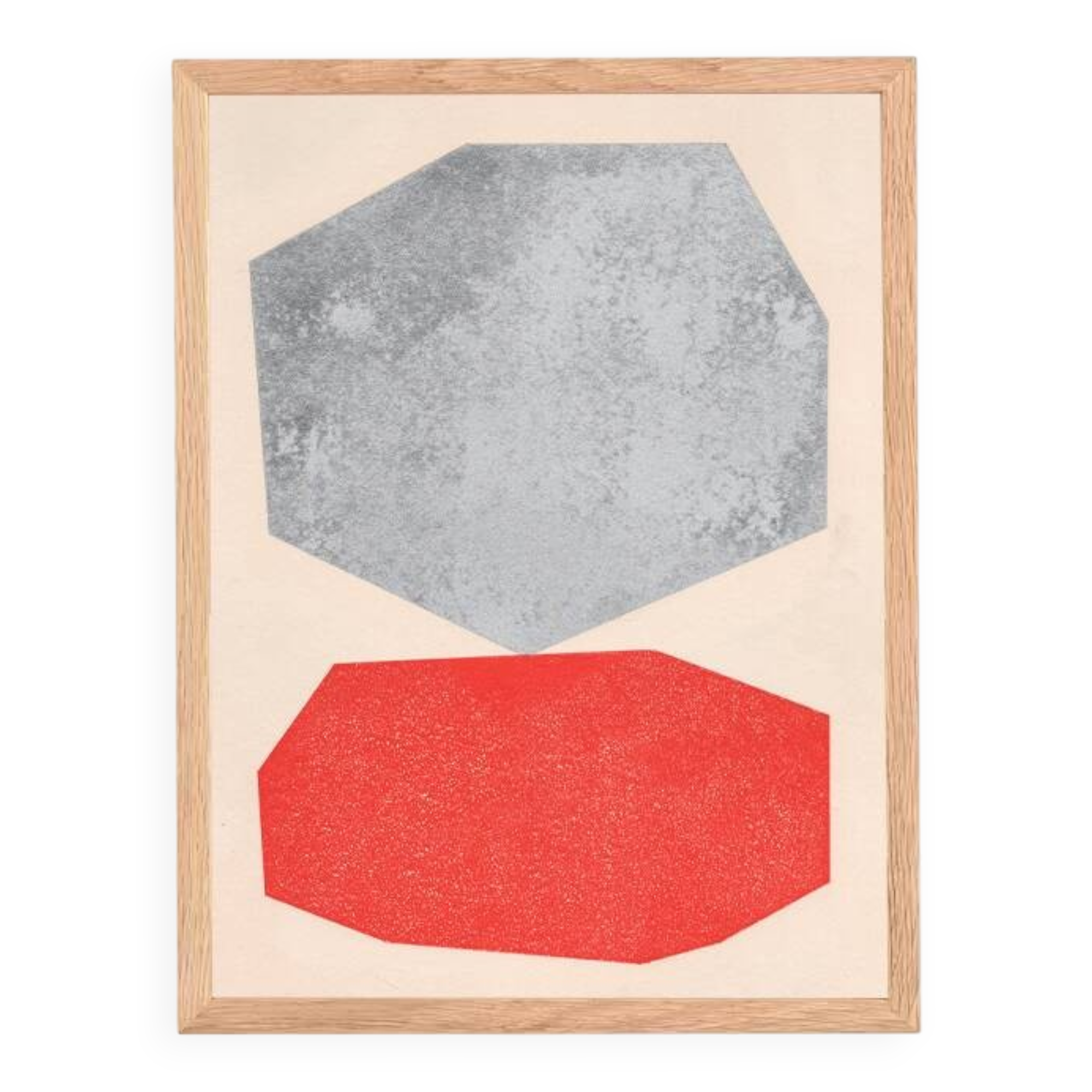 Abstract painting - 30x40cm - red and silver painting - B 262 - signed Eawy