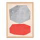 Abstract painting - 30x40cm - red and silver painting - B 262 - signed Eawy
