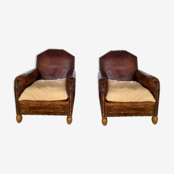 Pair of club armchairs