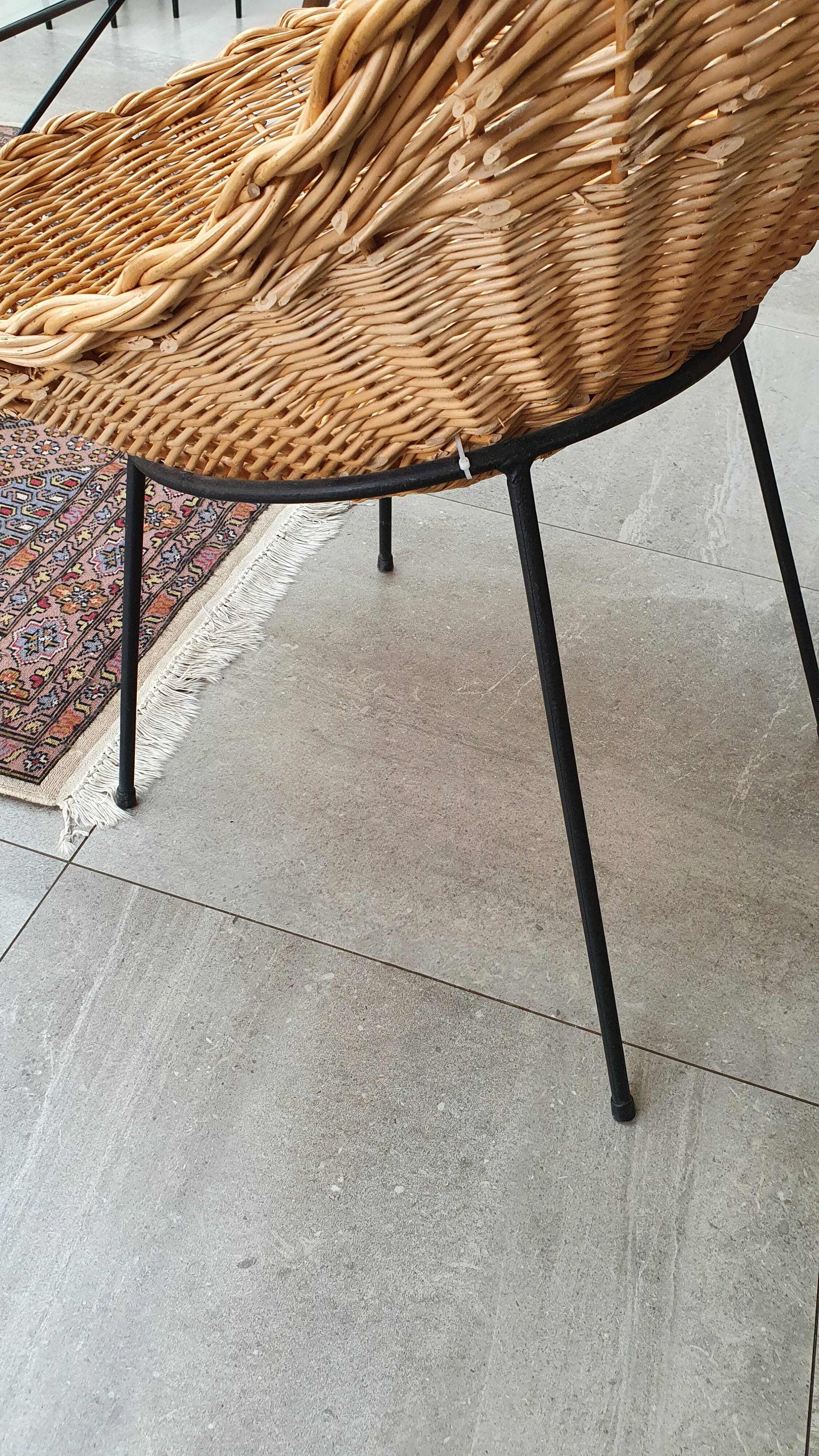 Pair of rattan basket chairs