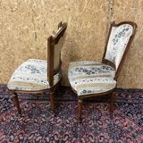 Pair of antique Louis XVI style chairs, beautifully upholstered