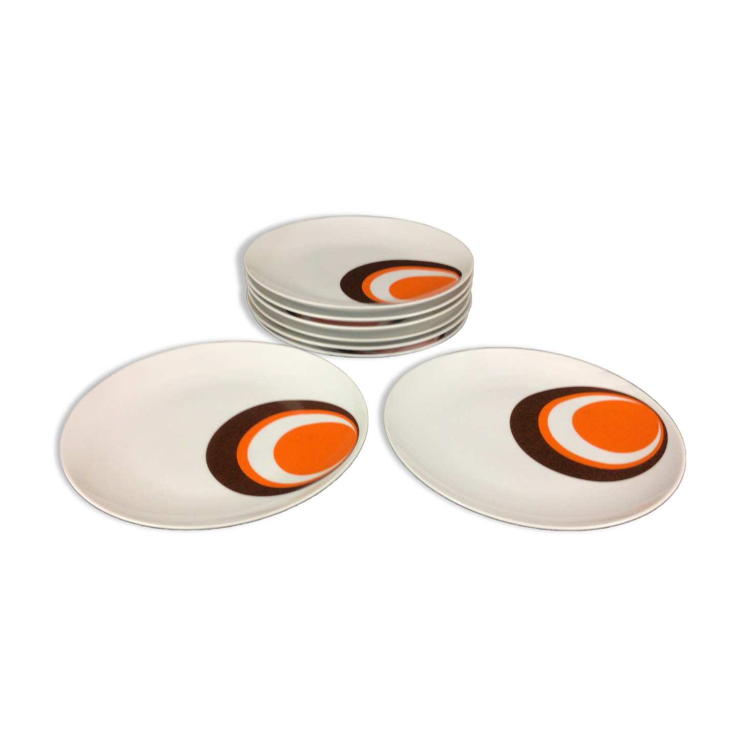 Set 8 flat plates 70s German porcelain