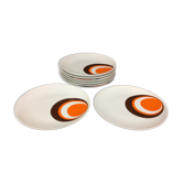 Set 8 flat plates 70s German porcelain