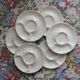 6 vintage Gien white slip earthenware artichoke plates