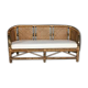 Bench 3 places in bamboo, rattan, cannage and brass