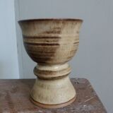 Chalice cup candle holder in stoneware