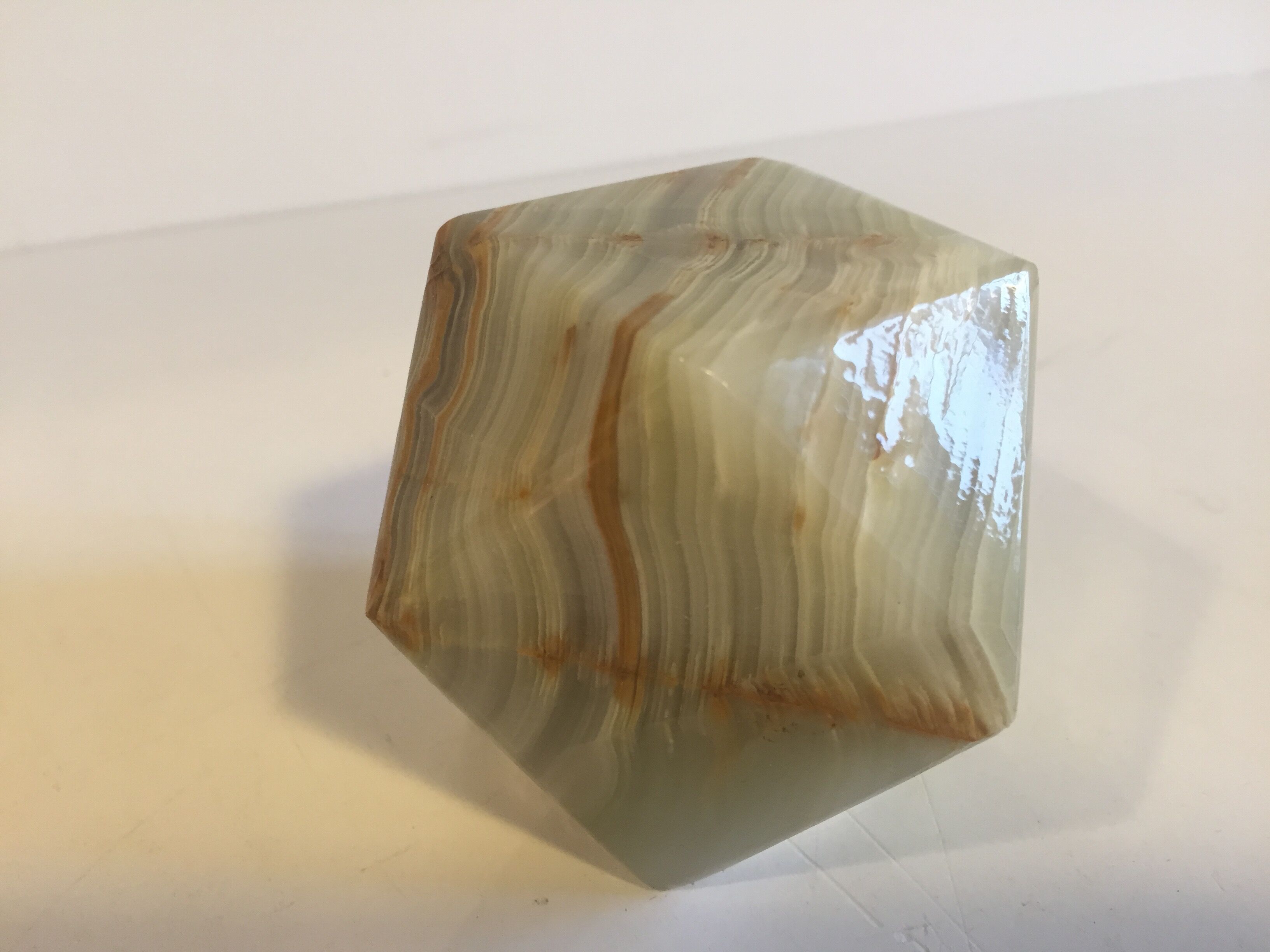 Presse papier en marbre d'onyx vintage