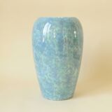 Vase en céramique bleue irisée