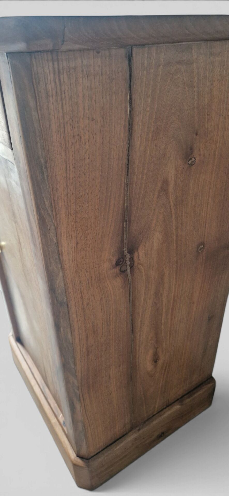 Walnut bedside table with black marble top – late 19th century.