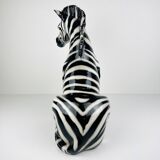 Large ceramic zebra sculpture from Bassano, Italy, 2000s.