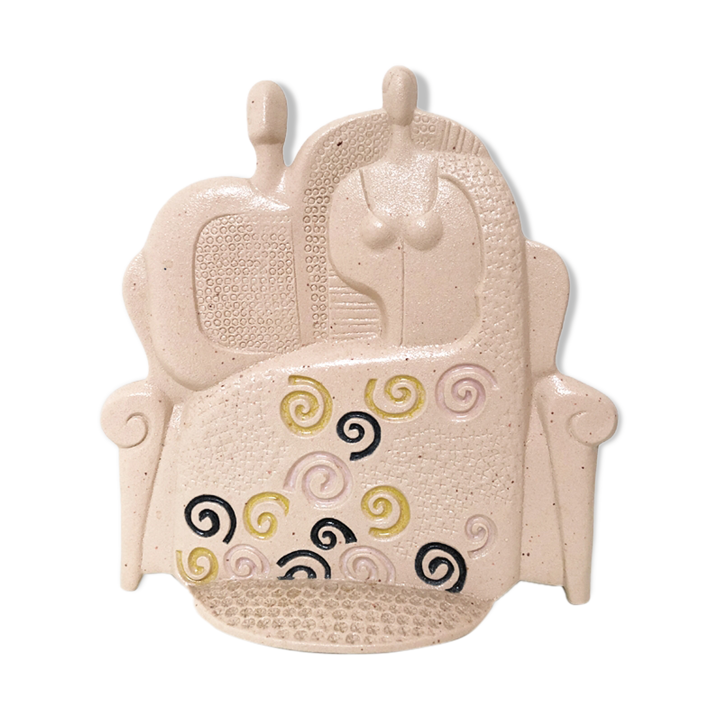 Couple rose, ceramiche chiminazzo, 1970