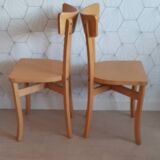Lot de 2 chaises bistrot en bois clair