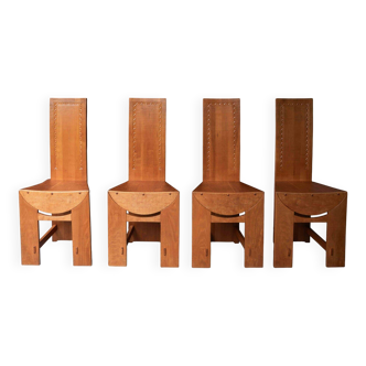 Set of 4 dining chairs by Artesanos Don Bosco