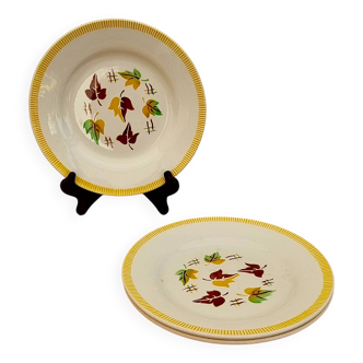 Set of 3 Digoin Sarreguemines Sirocco model flat plates