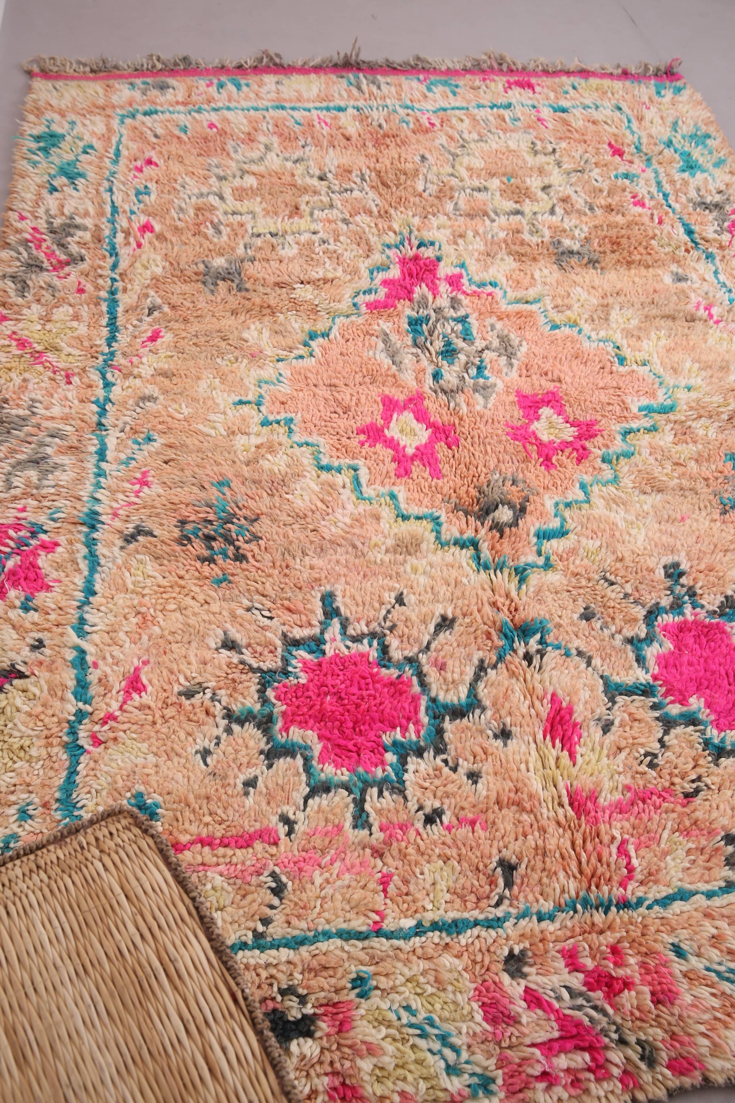 Tapis marocain vintage en laine colorée