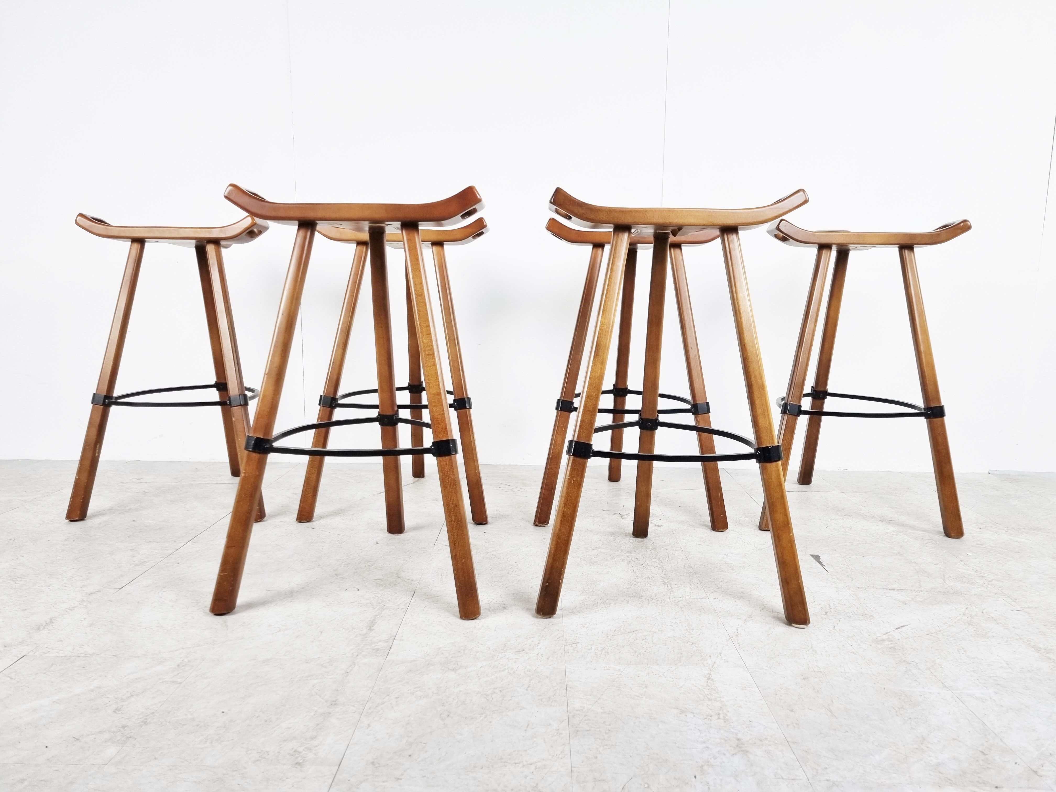 Mid century brutalist bar stools, 1960s