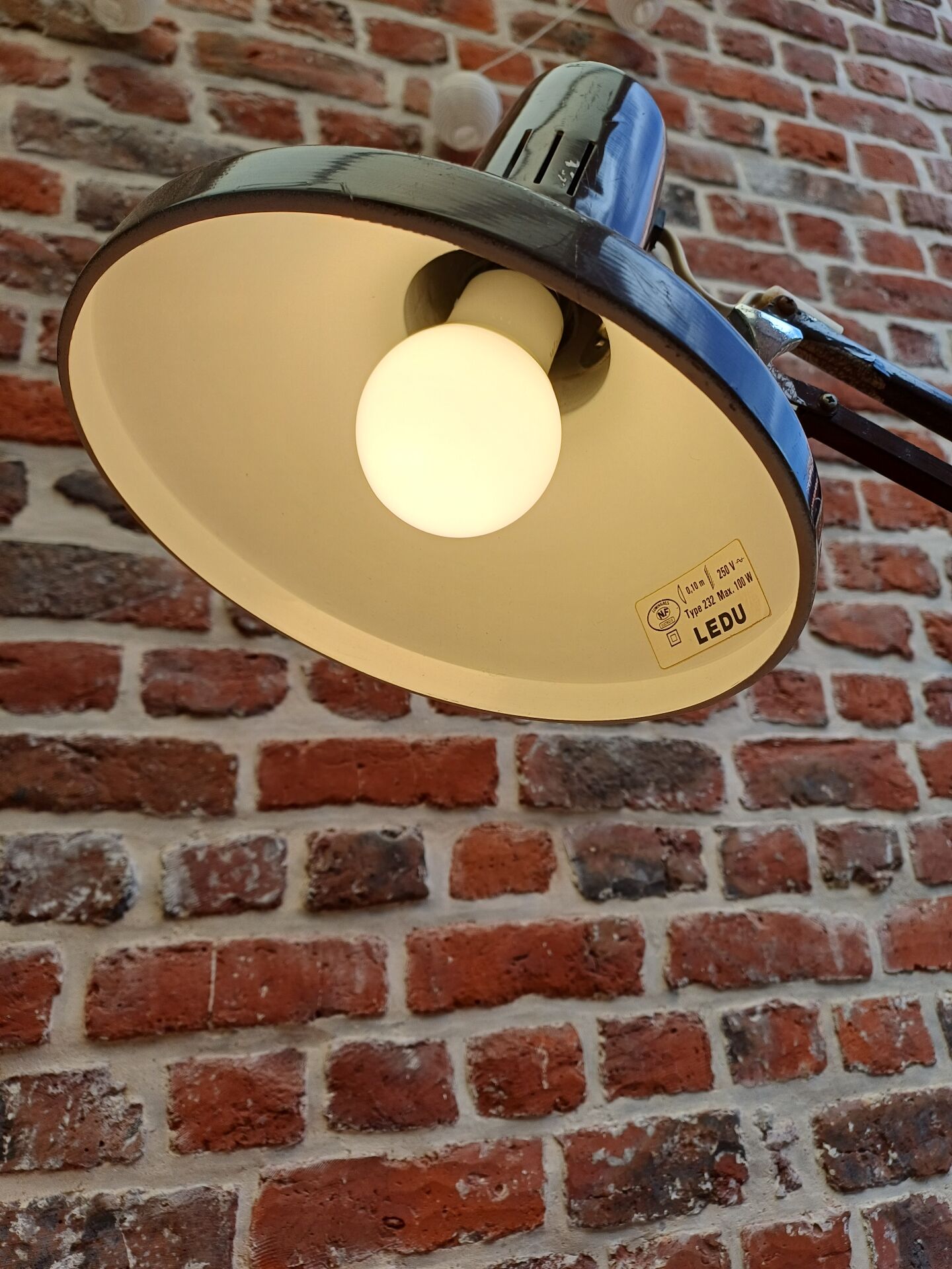 Lampe architecte Ledu marron 70's