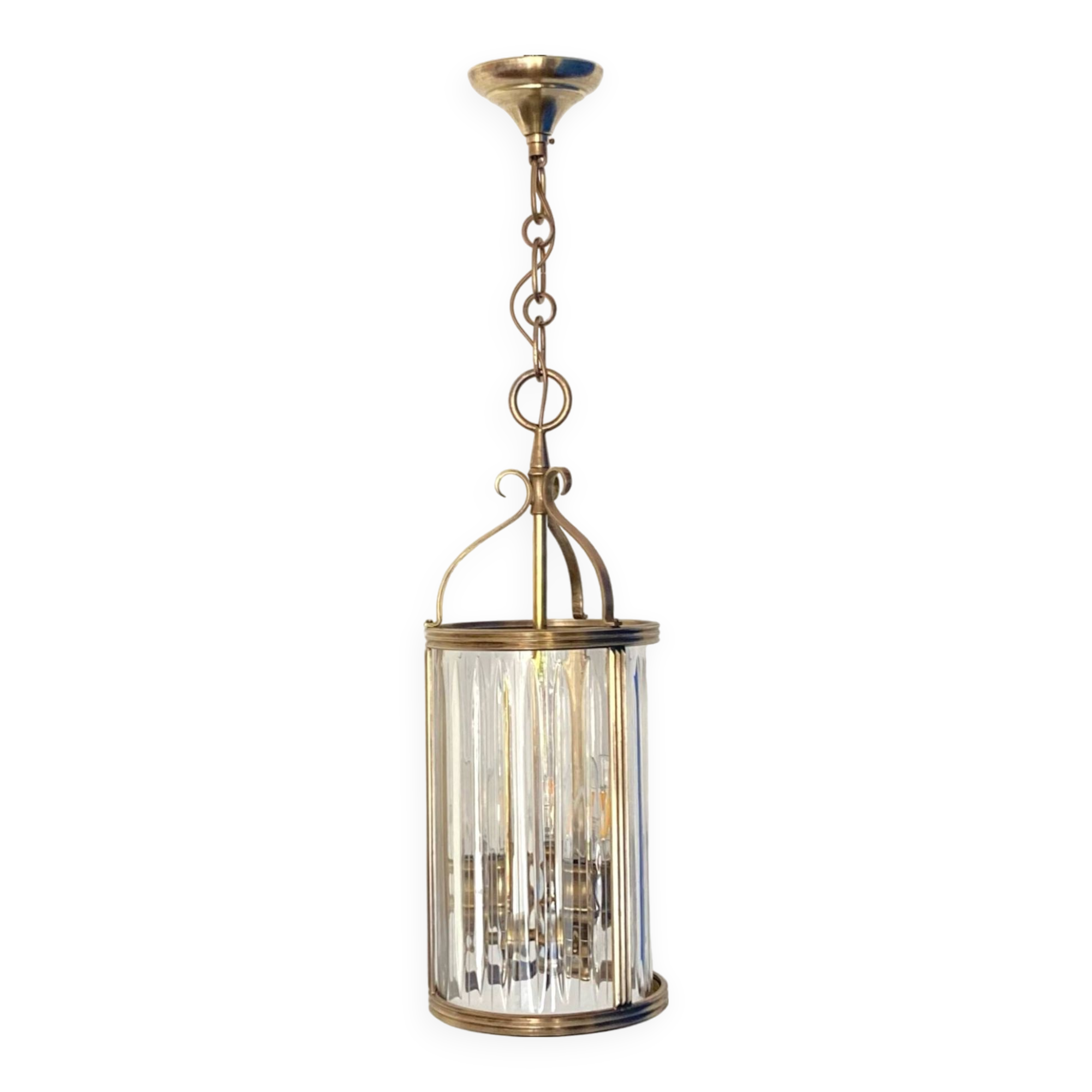 Old vintage brass and crystal lantern decoration chandelier lighting LAMP-7125