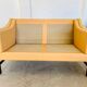 VINTAGE DANISH RETRO SKIPPER 2 PERSON SOFA IN BUTTERMILK LEATHER