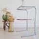 Side table - chrome and smoked glass table - vintage design