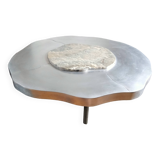 Table basse en onyx et aluminium