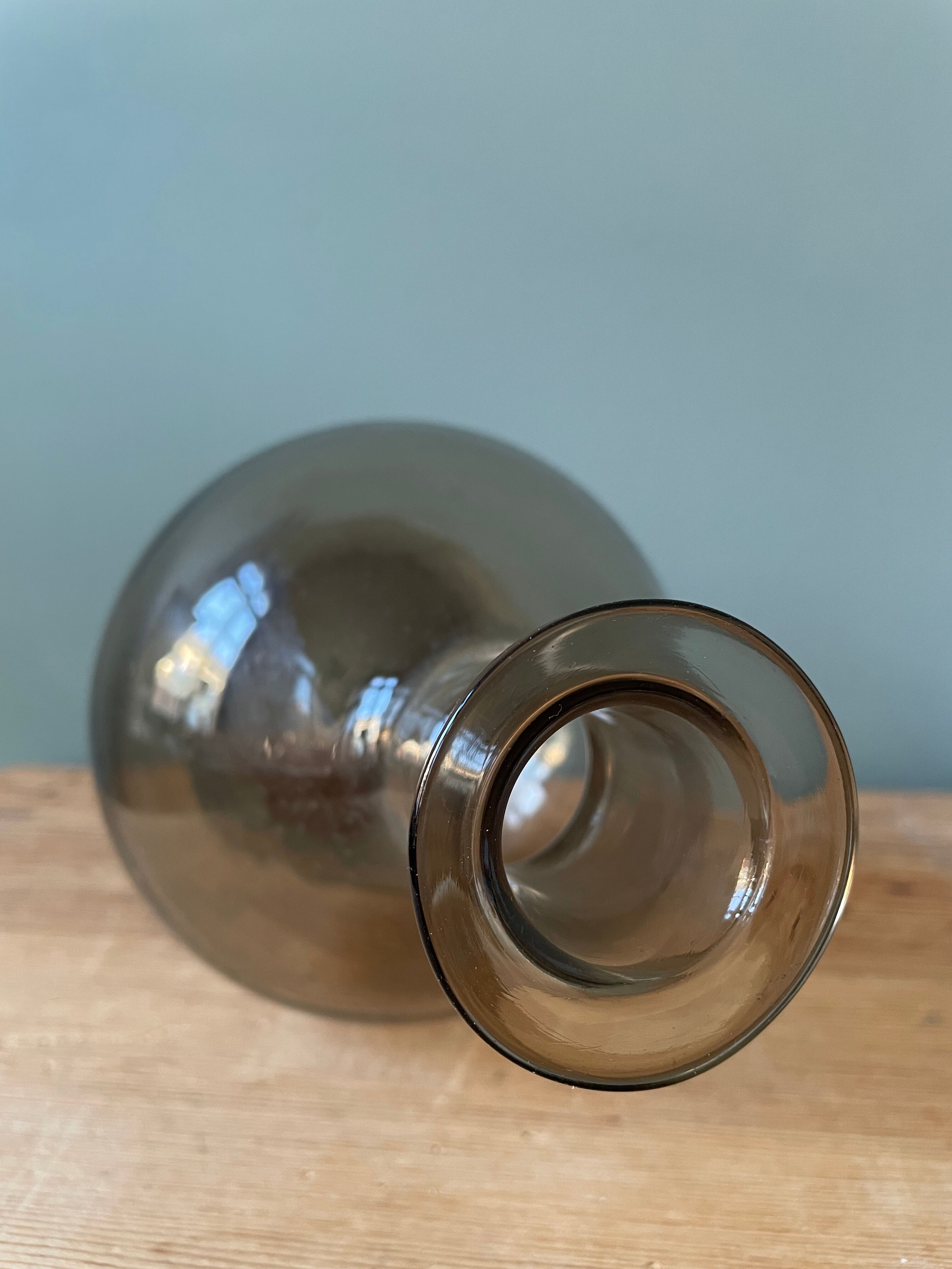 Old smoked glass liquor decanter
