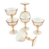 6 Rosaline Luminarc Arcoroc champagne glasses - vintage 80s