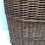 Wicker storage laundry basket and lid