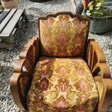 Art Deco armchair solid walnut