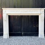 Louis XVI Style Fireplace in Carrara Marble Circa 1880