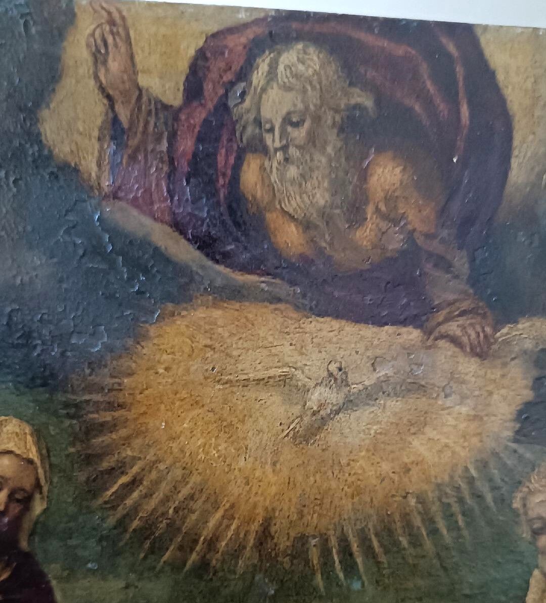 Peinture ancienne sur cuivre - Sainte Famille - XVIIIe siècle