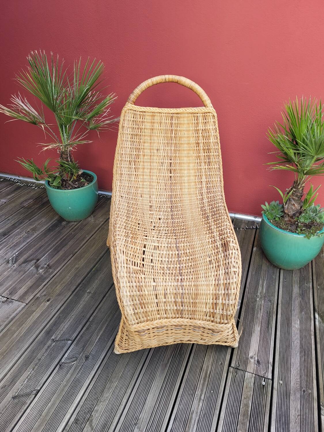 Bamboo and rattan lounge chair