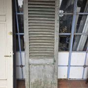 Old fir shuttered door