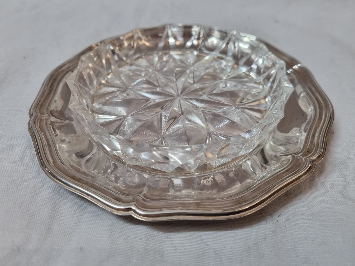 Silver metal butter dish, 1980