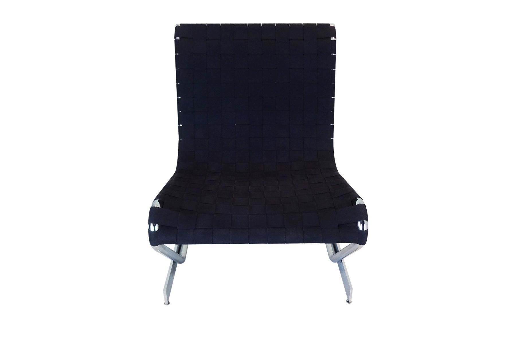 Scandinavian mid-century armchair in chrome and plaiting