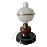 Vintage glass and opaline lamp retro year 1960