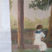 Oil on canvas from 1913 "young lady on a swing"